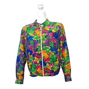Chaqueta Bomber Patchington Cremallera Completa Damas Talla Mediana Brillante Funky Floral - Imagen 1 de 6