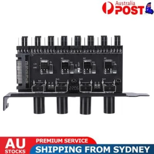 PC Chassis Fan Hub SATA Adapter PWM Hub Speed Controller 8 Channel 4 Knob - Picture 1 of 9