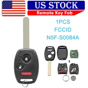 For 2006 2007 2008 2009 2010 2011 Honda Civic Lx Remote Car Key Fob N5F-S0084A - Picture 1 of 8