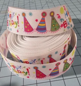 Feliz cumpleaños cinta de grosgrain de 1,5" de ancho el anuncio es para 2 yardas - Imagen 1 de 2