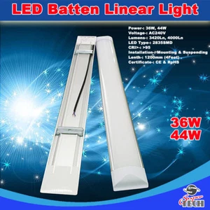 36W 44W 4FUSS 4000LM SCHLANK LED LATTEN Licht LINEAR RÖHRE DECKENLICHT OBERFLÄCHENHALTERUNG - Bild 1 von 14
