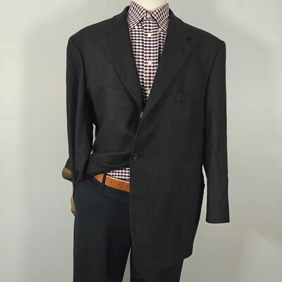 Abrigo Blazer Deportivo Daniel Hechter Para Hombre Tres Botones Marrón Oscuro Lana Worsted 46R Foto 1 de 4