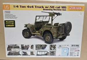 VENDITORE USA 1/6 DRAGON 1/4 TON JEEP 4X4 TRUCK CON 0,50 CAL MG #75052 NUOVO MODEL KIT - Foto 1 di 3