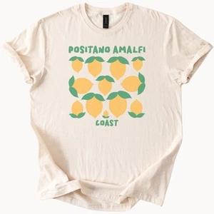 Camisa Top de Verano Positano Costa Amalfi Limones Camiseta Italiana Gráfico de Frutas - Imagen 1 de 6