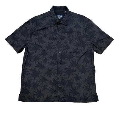 NAT NAST Mens Luxury Originals Size M Palm Tree Silk Blend Short Sleeve Button - Image 1 of 4