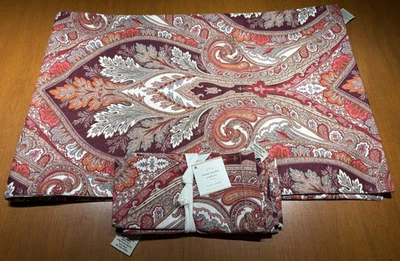 Pottery Barn Fall Multi-color Paisley Table Runner 18”x 108" And 4 Napkins NWT - Image 1 of 4