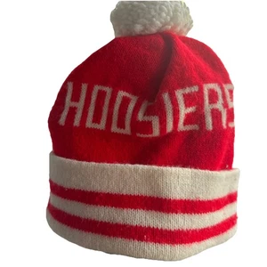 De Colección Indiana University Hoosier Rojo Brillante Blanco Pom Pom NCAA Invierno Sombrero Gorro - Imagen 1 de 14