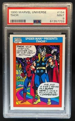 1990 Impel Marvel Universe Spider-Man Presents: Thor #154 PSA 9 - Image 1 of 2
