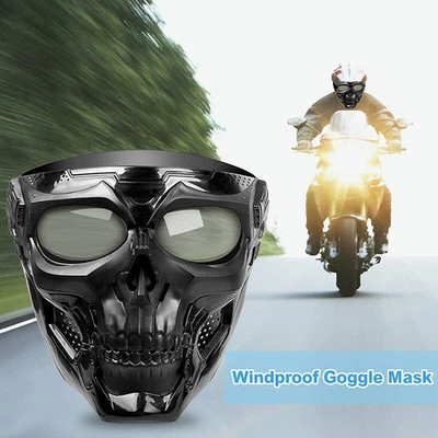 1x Calavera Motocicleta Gafas Máscara Facial Motocross Carreras Motocicleta Gafas Gafas Foto 1 de 4