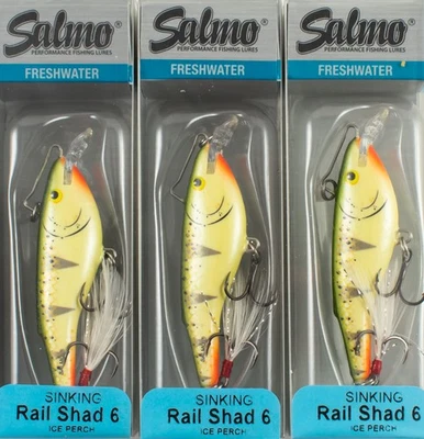 (LOT OF 3) SALMO RAIL SHAD 6 SINKING 1/2OZ QRB004 ICE PERCH B7263 - Image 1 of 2
