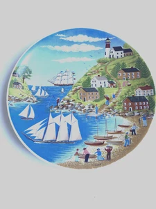 J. Seltmann Jaffe Rose Bavaria Germany feines Porzellan Hängeteller 7,5" - Bild 1 von 7