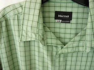 Marmot Hombre S/S Rayas Verdes Cuadros Bolsillo A Juego Talla L Usado en Excelente Condición - Imagen 1 de 4