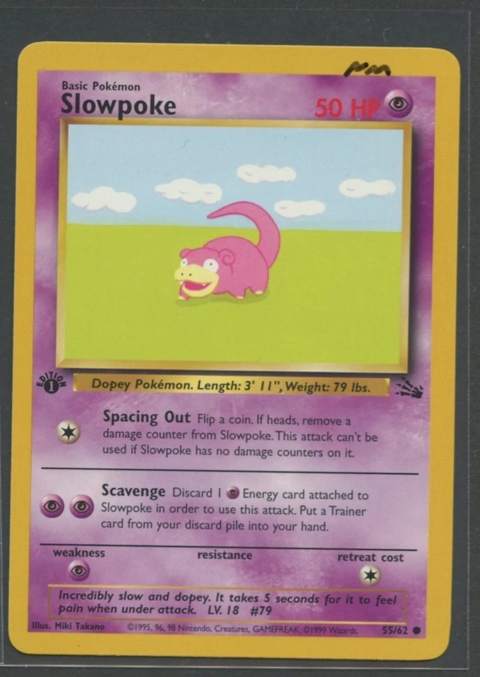 Slowpoke 1. Edition | Fossil 55/62 | Pokemon Karte Englisch NM Flegmon 1999 WOTC - Bild 1 von 3