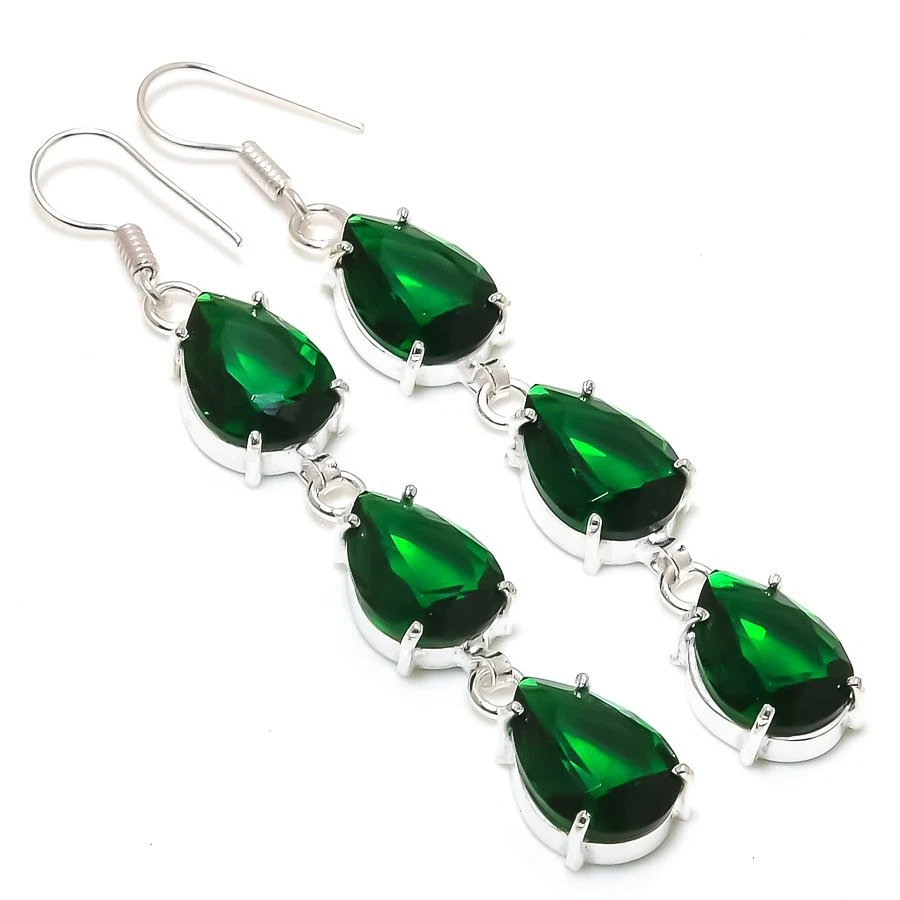 Colgante de plata de ley 925 con piedras preciosas de turmalina de sandía de 2,25" Z463 Foto 1 de 4