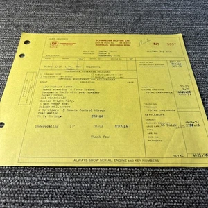 Buick 1964 de colección recibo de ventas de concesionario de automóviles factura de concesionario de automóviles - Imagen 1 de 2