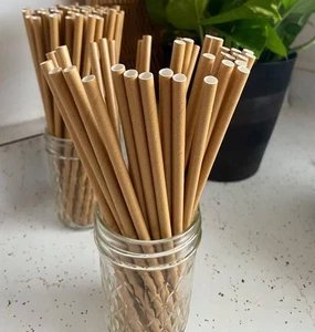 250 black and brown Sip Straws, 6mm x 200mm Cocktail Straws Biodegradable - Picture 1 of 23