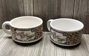 (2) Houston Harvest Soup Cup Mug Fresh From the Farm Carrots & Peas - Picture 1 of 14