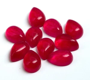 Natural Ruby Quartz Pear Flat Back Loose Gemstone For Making All Type Jewelry - Picture 1 of 6