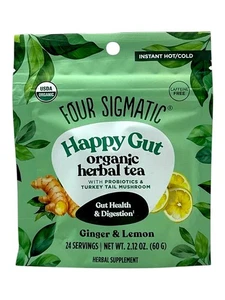 Té de hierbas orgánico Four Sigmatic Gut Health - jengibre y limón (60,6 g) - Imagen 1 de 7