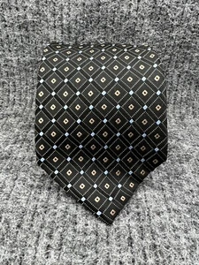 US Polo Assn Necktie Tie Black Geometric Diamonds 100% Silk Thick, Heavy - Picture 1 of 5