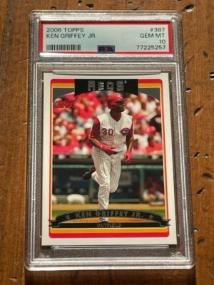2006 Topps Ken Griffey Jr. #387 Cincinnati Reds PSA 10 *PERFECT CENTERING* - Image 1 of 4