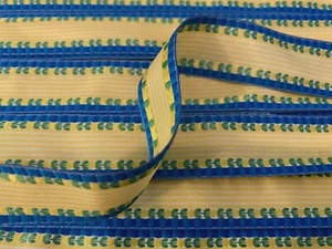 besticktes Taft 7/8" Borte Band 1 Yard Made in USA - Bild 1 von 9