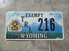 Wyoming WTD TRL license plate #   216