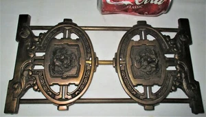 ANTIQUE ART NOUVEAU BRASS CAST IRON LION CAT BOOK RACK BOOKENDS BOOKRACK HOLDER - Picture 1 of 10