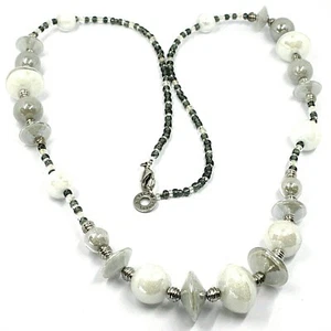 Necklace Antica Murrina Venezia, CO954A02, Discs Ovals Spheres, White, 80 CM - Picture 1 of 5
