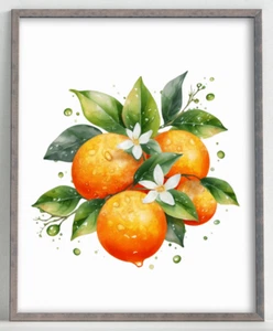 Orange Wandkunstdruck, Orange Küche Kunstdruck, Wohndeko Kunst #81 - Bild 1 von 2