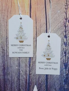10 Christmas Tree Personalised Gift Tag, Labels, Gift Toppers, Product.