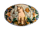 Hand Painted Fratantoni Vietri Terra Cotta Pottery Plaque, Siamese Cat, Italy