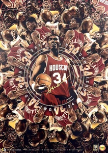 Póster fotográfico Hakeem Olajuwon autografiado firmado de los Houston Rockets 14x20 TRISTAR - Imagen 1 de 1