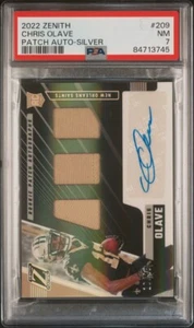 2022 Panini Zenith CHRIS OLAVE Rookie Silver TRIPLE PATCH AUTO /25 PSA 7 📈 - Picture 1 of 6
