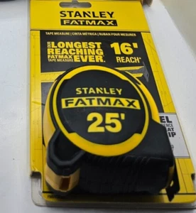 Stanley Fatmax 25' FATMAX Compact Tape Measure Yellow & Black FMHT36325 - Picture 1 of 5