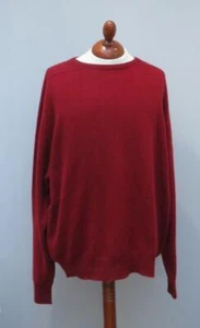 Mens Johnstons Of Elgin For Garcia 100% Cashmere Burgundy Crew Neck Jumper 48" - Picture 1 of 10