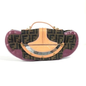 FENDI vintage Zucca logo Bag Clutch bag Hand Bag Canvas/Leather - Picture 1 of 14