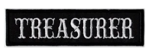 Motorcycle "TREASURER" Patches Jacket Front Emblem Riding Motorbike Vest Patches - Picture 1 of 1