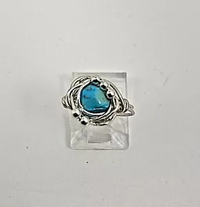 Sterling Silber .925 Draht umwickelt Dornröschen Türkis Ring Größe 5 - Bild 1 von 9