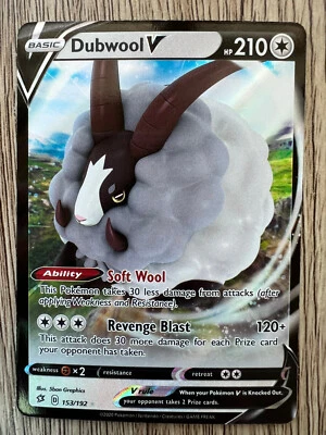Pokémon TCG - Dubwool V Rebel Clash 153/192 Holo Rare V - Image 1 of 2