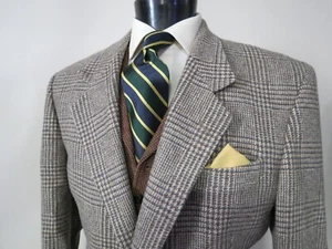 VTG Orvis USA Classic Hounds tooth check tweed two button sport coat 44 L - Picture 1 of 9