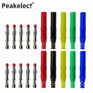 Peakelect 10PCS Safety Shrouded Insulated 4mm Banana Plug Solder DIY Connector - Picture 1 of 8