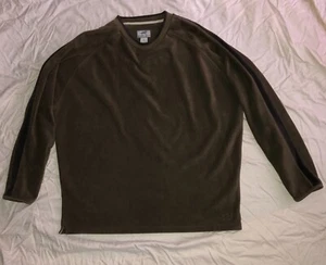 Horny Toad mens fleece shirt xxl color olive with black stripe raglan sleeves - Picture 1 of 5