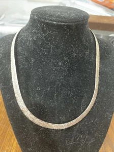 Vintage MILOR 925 Solid Fine ITALY BRUSHED Sterling Necklace 17” 3/8”w 21g - Picture 1 of 20