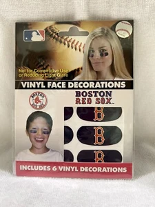 BOSTON RED SOCKS Vinyl Face Decorations Genuine MLB NEW Free Shipping - Picture 1 of 2