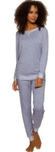 Felina Womens 2 Piece Sleep Set Terry Crew Neck and Jogger Purple Small New - Picture 1 of 7