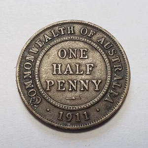 1911 1/2c Australia Half Penny - SKU-F7841 - Picture 1 of 4