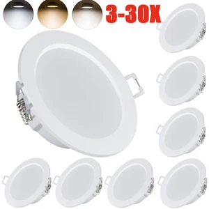30X LED Einbaustrahler 230V Spots Flach Einbauleuchten 6W Rund Deckenleuchte Set - Bild 1 von 15