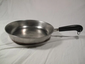 Vintage 1801 Revere Ware 10" Skillet Fry Pan Stainless Steel Copper Clad Bottom - Picture 1 of 7