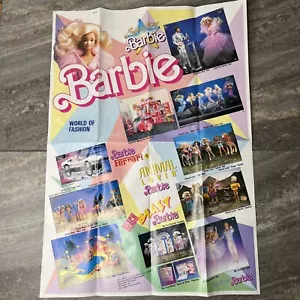 Barbie Poster World Of Fashion SUPER STAR 1988 DOUBLE SIDED 15" × 21" Rare - Picture 1 of 4